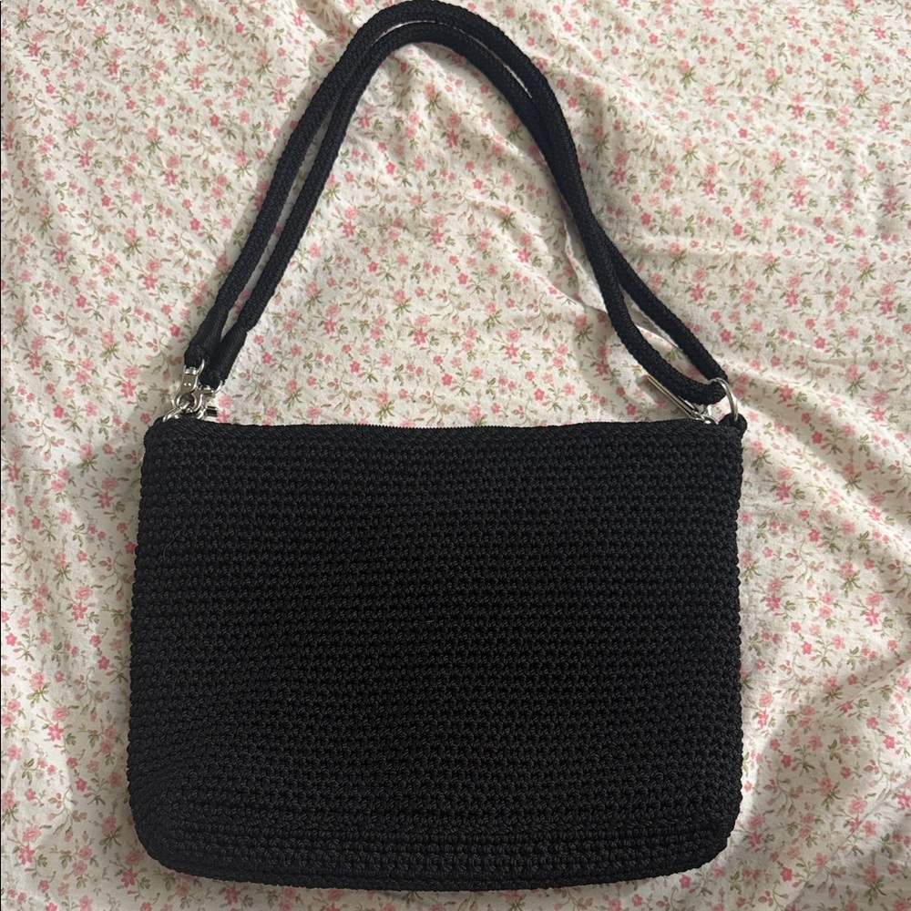 The Sak Black Crochet Shoulder Bag